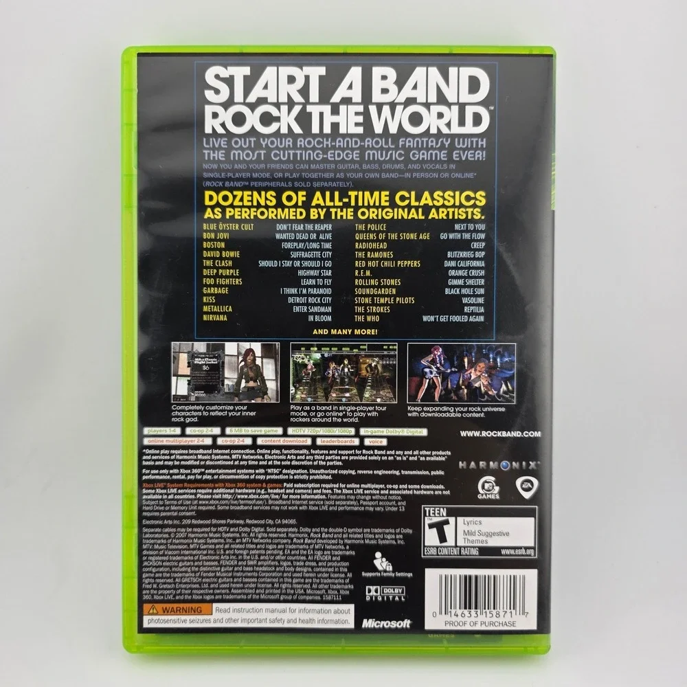 Rock Band Xbox 360 Video Game‎ Complete with Case and Disc